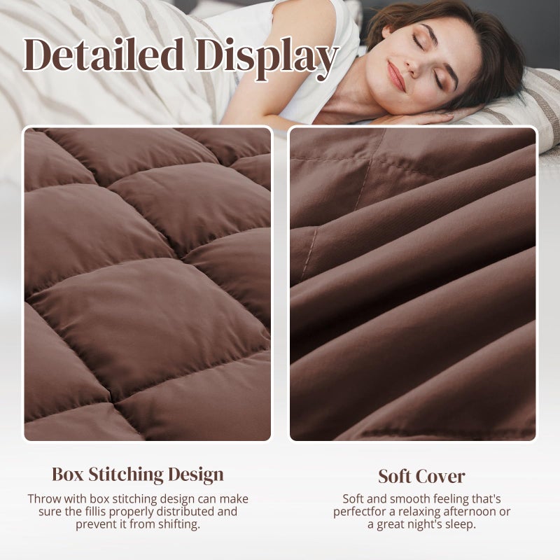 Peace nest Down Throw Blankets for Couch 50x70 Down Blanket for Indoor and Outdoor Throw Blanket use Soft Lightweight Throw Blanket Chocolate - Image 4